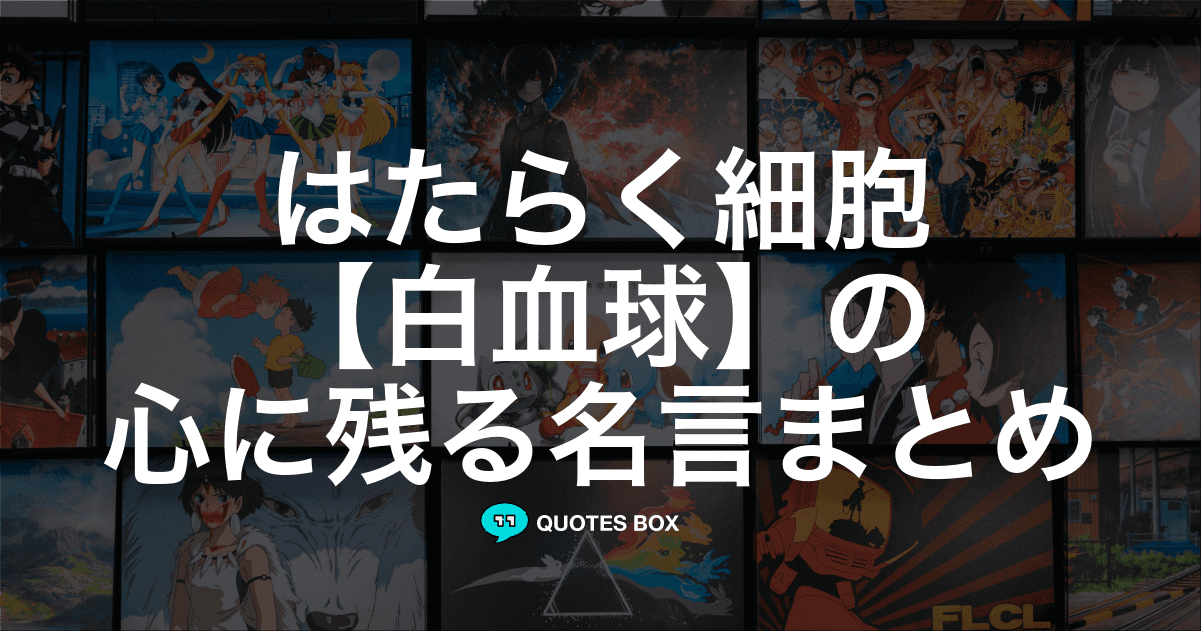 「白血球」の名言9選！かっこいい名セリフや泣ける感動の名セリフを紹介！