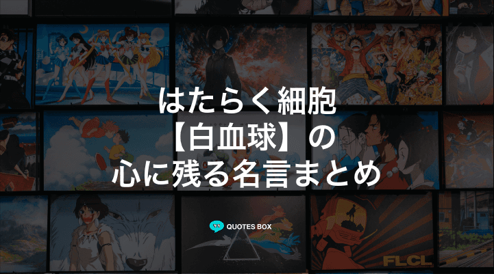 「白血球」の名言9選！かっこいい名セリフや泣ける感動の名セリフを紹介！